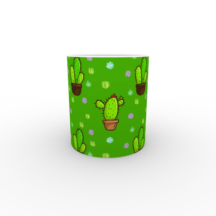 11oz Ceramic Mug - Cactus on Green - printonitshop