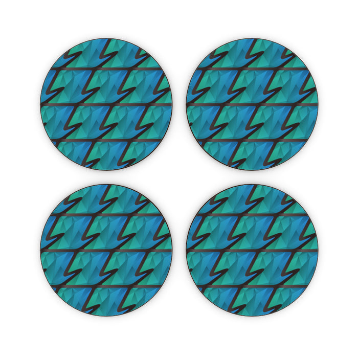 Coasters - Abstract Waves Blue/Green - printonitshop