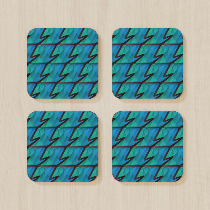 Coasters - Abstract Waves Blue/Green - printonitshop