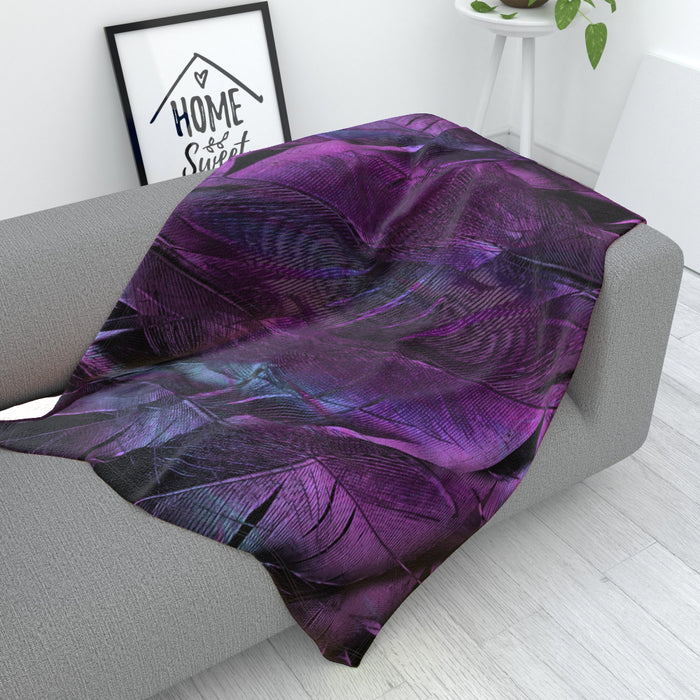 Blanket - Purple Feathers - printonitshop