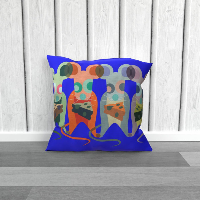 Cushions - Mice on Blue - printonitshop