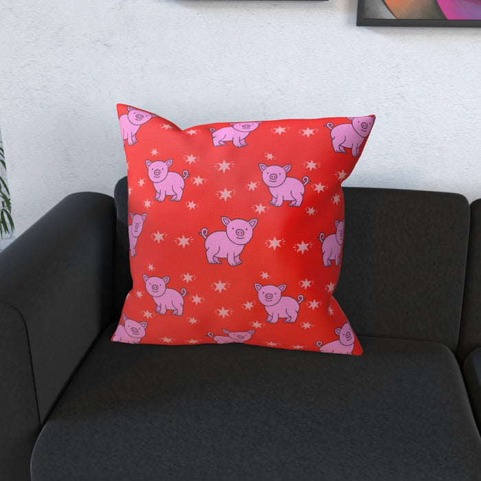 Cushions - Pigs on Red - printonitshop