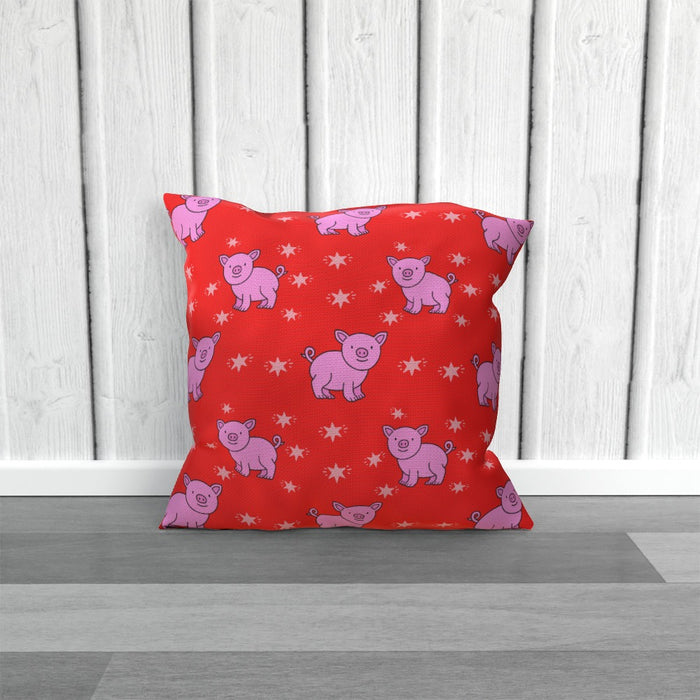 Cushions - Pigs on Red - printonitshop