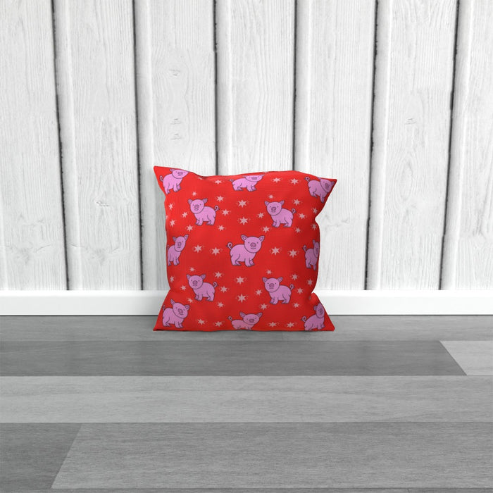 Cushions - Pigs on Red - printonitshop