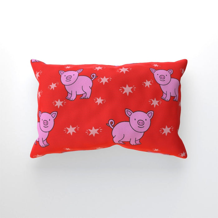 Cushions - Pigs on Red - printonitshop