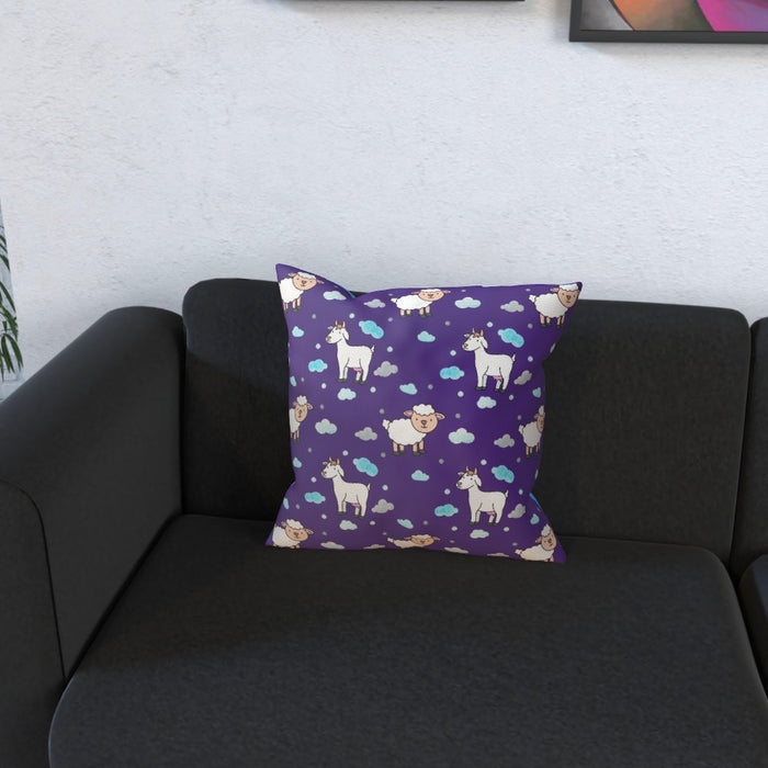 Cushions - Goat / Sheep on Blue - printonitshop