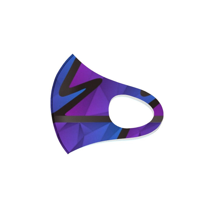 Ear Loop Mask - Abstract Waves Blue / Purple - printonitshop