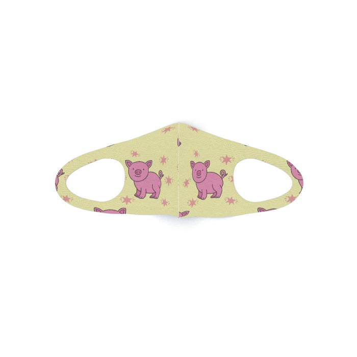 Ear Loop Mask - Pigs on Yellow - printonitshop