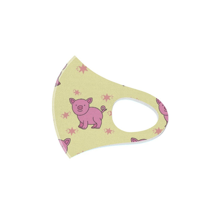 Ear Loop Mask - Pigs on Yellow - printonitshop