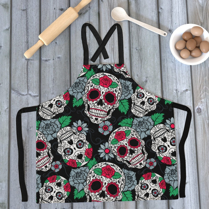 Apron - Skulls and Roses - printonitshop