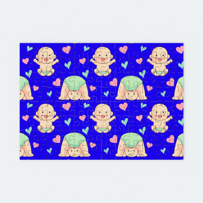 Jigsaw - Babies On Blue - printonitshop